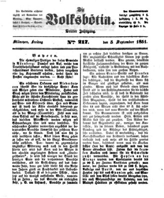 Die Volksbötin Freitag 5. September 1851