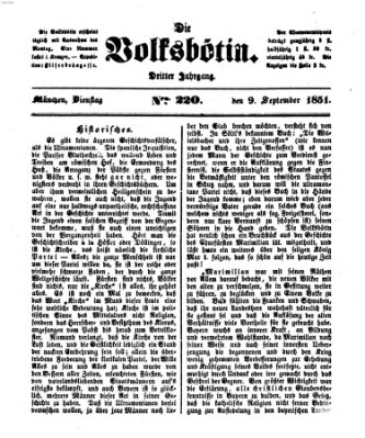 Die Volksbötin Dienstag 9. September 1851