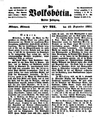 Die Volksbötin Mittwoch 10. September 1851