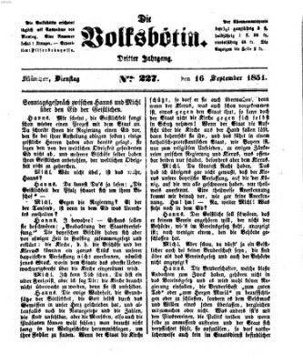 Die Volksbötin Dienstag 16. September 1851