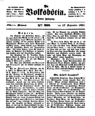 Die Volksbötin Mittwoch 17. September 1851