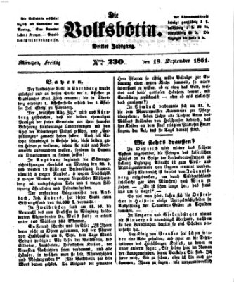 Die Volksbötin Freitag 19. September 1851