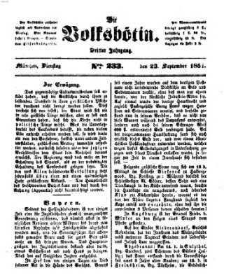 Die Volksbötin Dienstag 23. September 1851