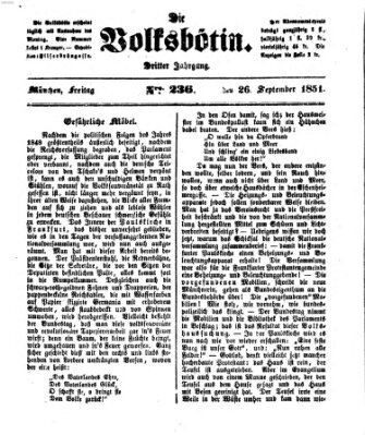 Die Volksbötin Freitag 26. September 1851