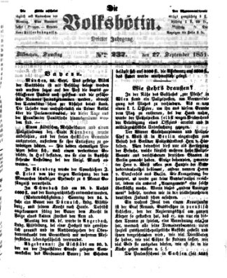 Die Volksbötin Samstag 27. September 1851