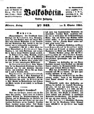 Die Volksbötin Freitag 3. Oktober 1851