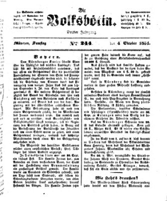 Die Volksbötin Samstag 4. Oktober 1851