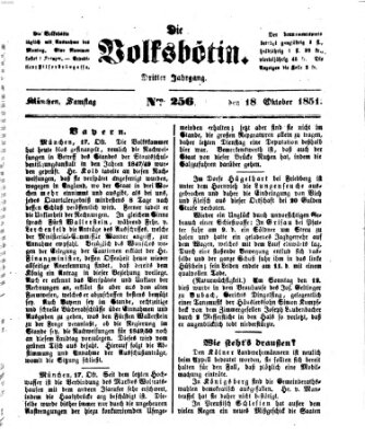 Die Volksbötin Samstag 18. Oktober 1851