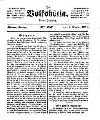 Die Volksbötin Sonntag 19. Oktober 1851