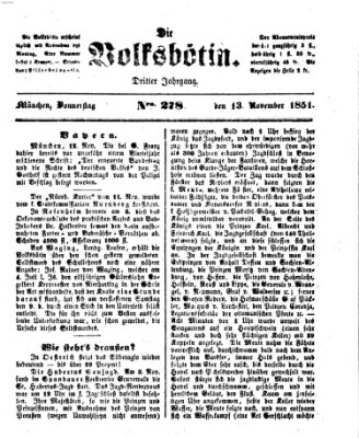 Die Volksbötin Donnerstag 13. November 1851