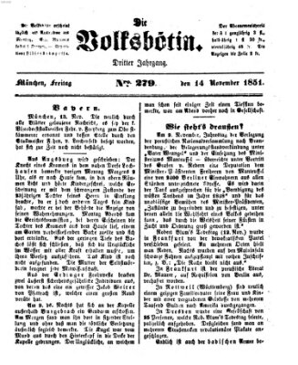 Die Volksbötin Freitag 14. November 1851