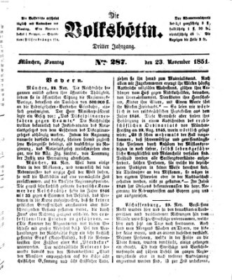 Die Volksbötin Sonntag 23. November 1851