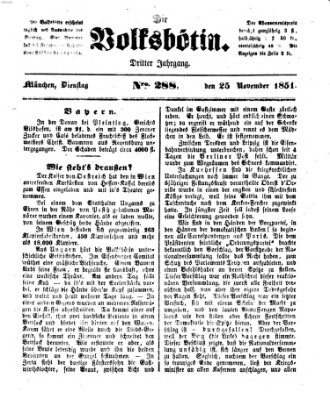 Die Volksbötin Dienstag 25. November 1851