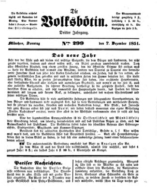 Die Volksbötin Sonntag 7. Dezember 1851