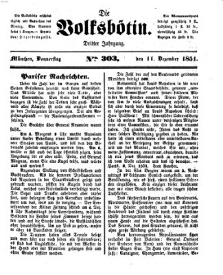 Die Volksbötin Donnerstag 11. Dezember 1851