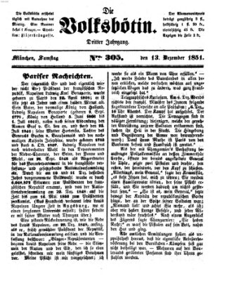 Die Volksbötin Samstag 13. Dezember 1851