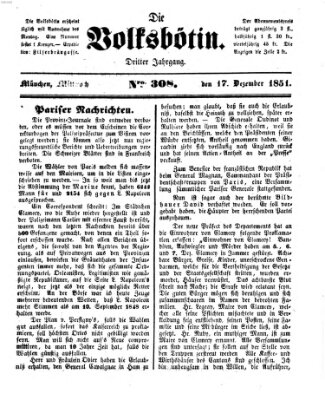 Die Volksbötin Mittwoch 17. Dezember 1851