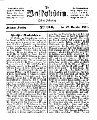 Die Volksbötin Samstag 27. Dezember 1851