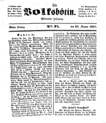 Die Volksbötin Sonntag 25. Januar 1852