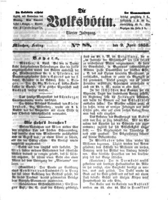 Die Volksbötin Freitag 9. April 1852