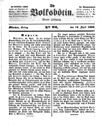 Die Volksbötin Freitag 16. April 1852