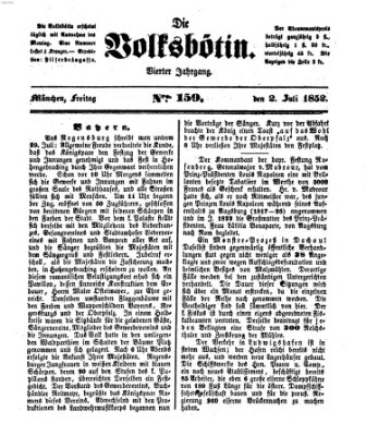 Die Volksbötin Freitag 2. Juli 1852