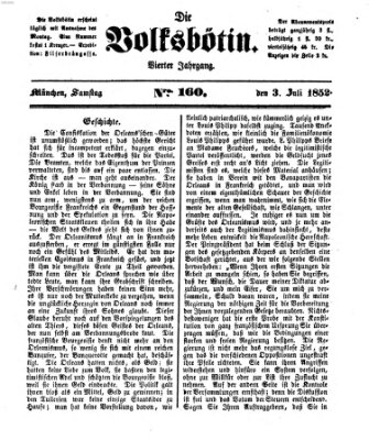 Die Volksbötin Samstag 3. Juli 1852