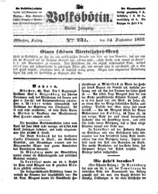 Die Volksbötin Freitag 24. September 1852