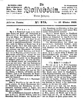 Die Volksbötin Sonntag 10. Oktober 1852