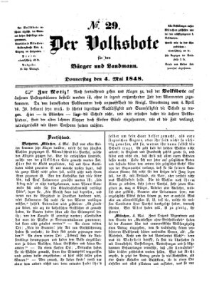 Der Volksbote für den Bürger und Landmann Donnerstag 4. Mai 1848