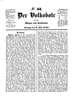 Der Volksbote für den Bürger und Landmann Dienstag 9. Mai 1848