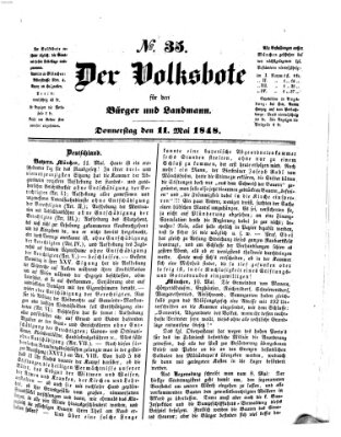 Der Volksbote für den Bürger und Landmann Donnerstag 11. Mai 1848