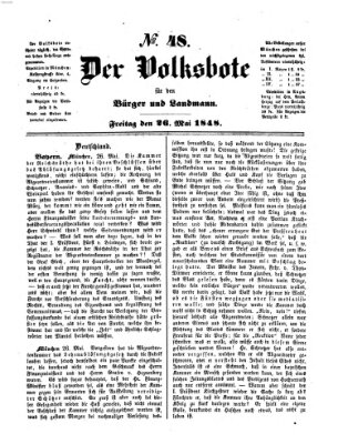 Der Volksbote für den Bürger und Landmann Freitag 26. Mai 1848