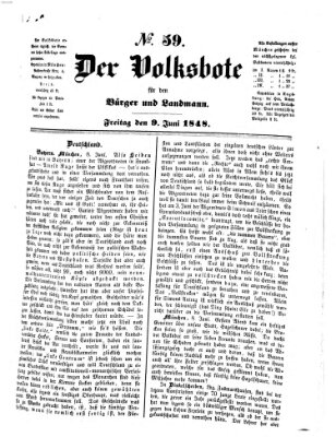 Der Volksbote für den Bürger und Landmann Freitag 9. Juni 1848