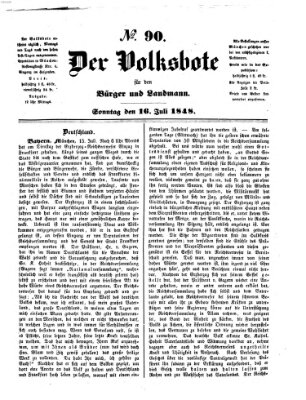 Der Volksbote für den Bürger und Landmann Sonntag 16. Juli 1848