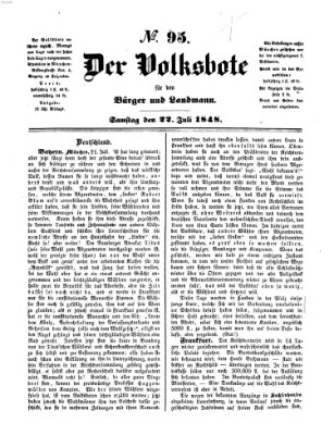 Der Volksbote für den Bürger und Landmann Samstag 22. Juli 1848