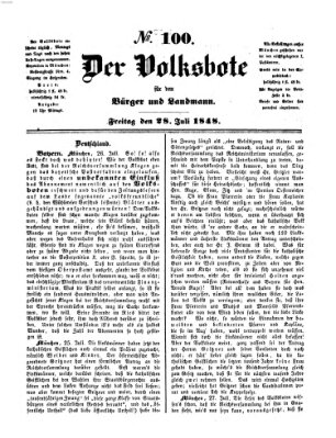 Der Volksbote für den Bürger und Landmann Freitag 28. Juli 1848