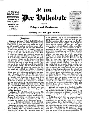 Der Volksbote für den Bürger und Landmann Samstag 29. Juli 1848