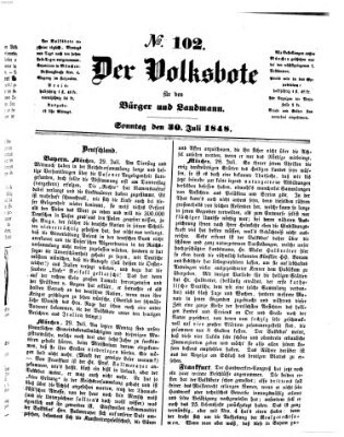 Der Volksbote für den Bürger und Landmann Sonntag 30. Juli 1848