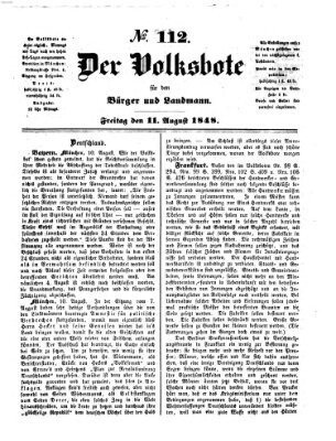 Der Volksbote für den Bürger und Landmann Freitag 11. August 1848