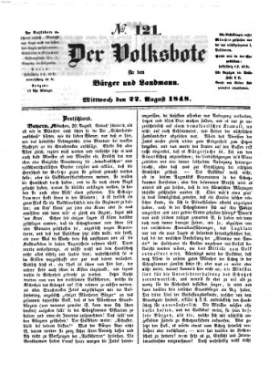 Der Volksbote für den Bürger und Landmann Dienstag 22. August 1848