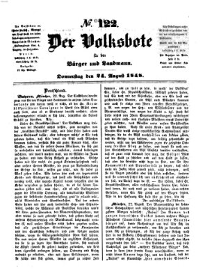 Der Volksbote für den Bürger und Landmann Donnerstag 24. August 1848