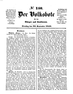 Der Volksbote für den Bürger und Landmann Dienstag 26. September 1848