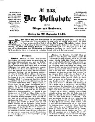 Der Volksbote für den Bürger und Landmann Freitag 29. September 1848