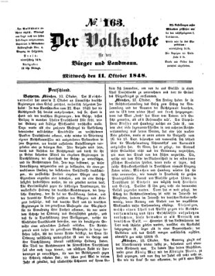 Der Volksbote für den Bürger und Landmann Mittwoch 11. Oktober 1848