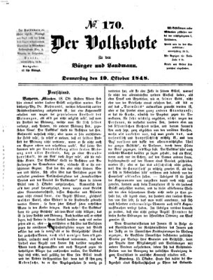 Der Volksbote für den Bürger und Landmann Donnerstag 19. Oktober 1848