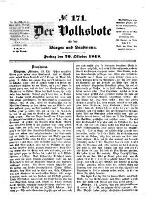 Der Volksbote für den Bürger und Landmann Freitag 20. Oktober 1848