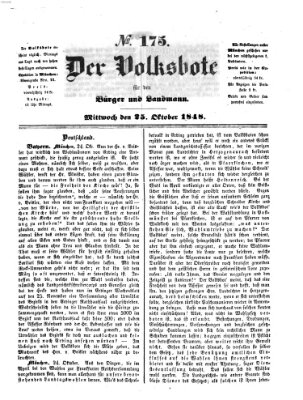 Der Volksbote für den Bürger und Landmann Mittwoch 25. Oktober 1848