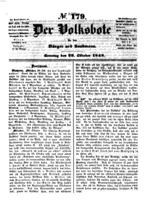 Der Volksbote für den Bürger und Landmann Sonntag 29. Oktober 1848