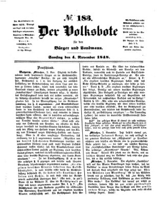 Der Volksbote für den Bürger und Landmann Samstag 4. November 1848